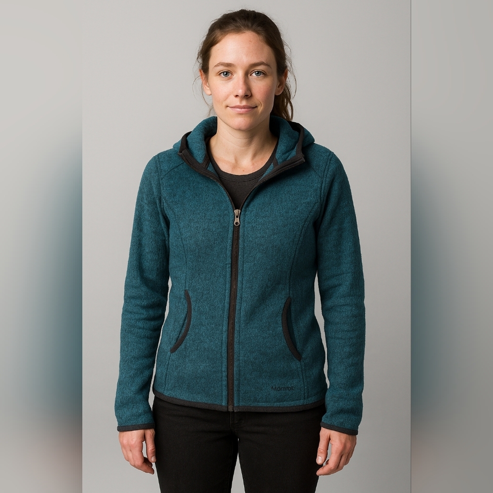 Marmot Teal Knit Hooded Jacket